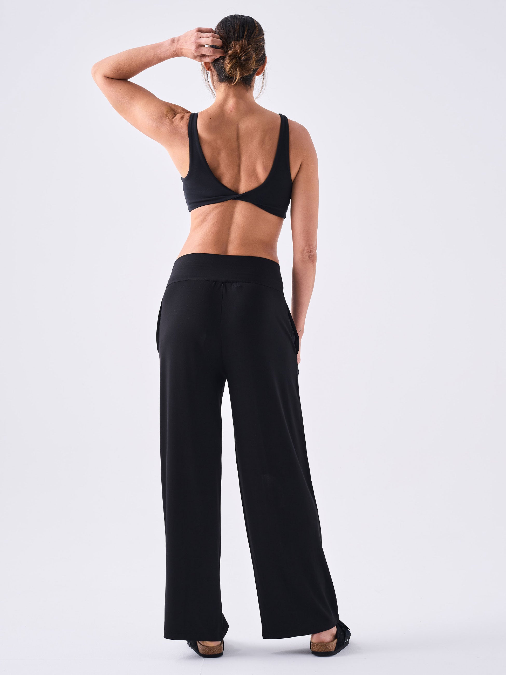 Nomad Modal Wide Leg Long Length Black Dharma Bums Yoga and Activewear