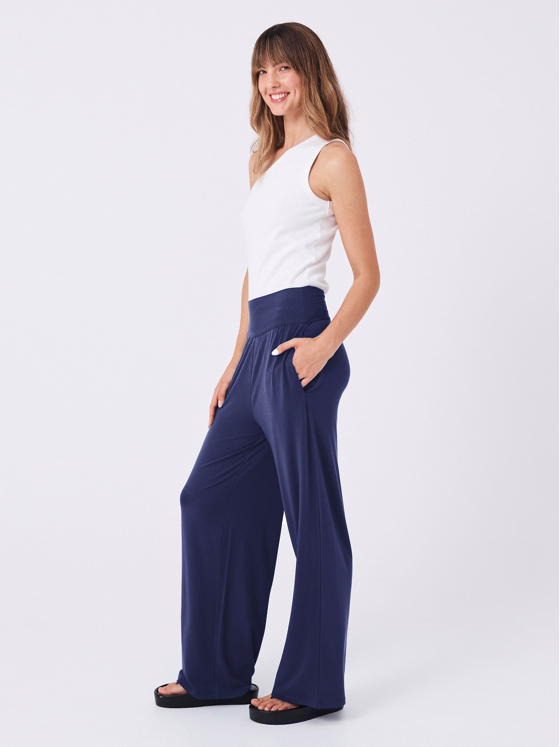 Nomad Modal Wide Leg Pant Navy